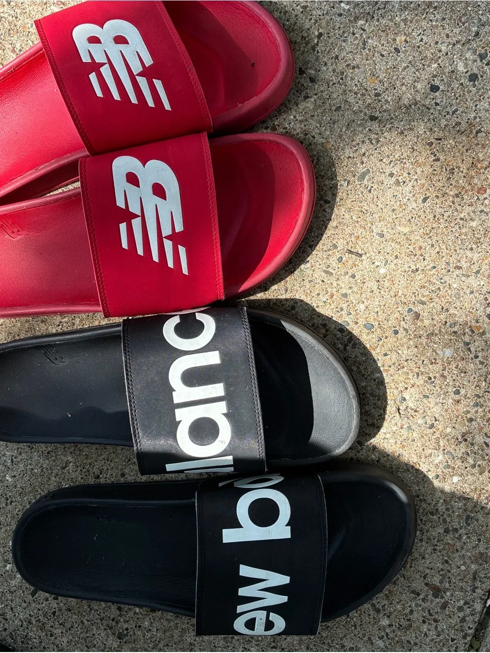 New Balance Red Slide Sandals